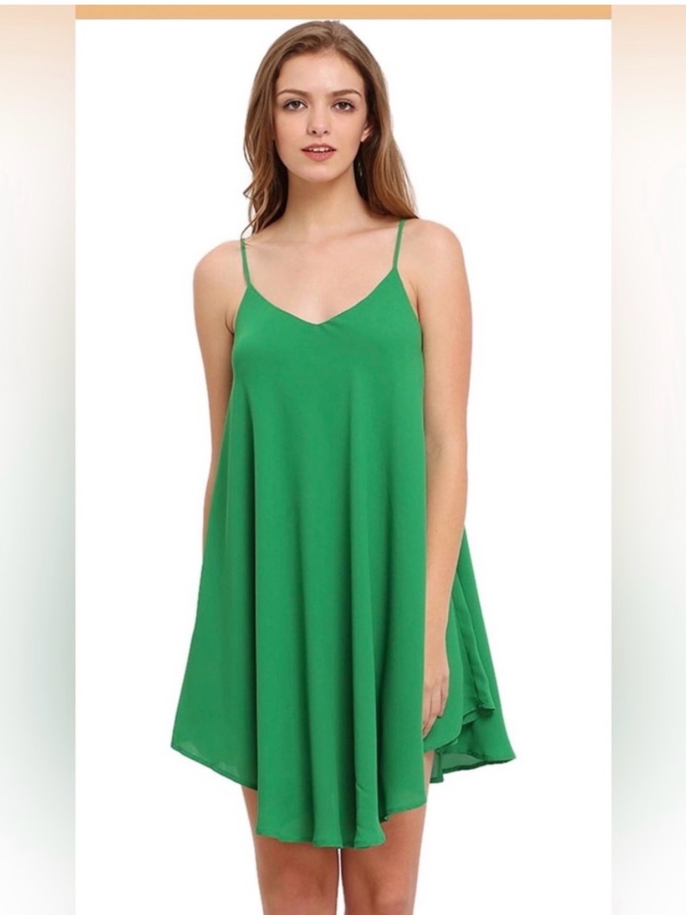 Romwe Spaghetti Strap Sundress Green Womens Size Small